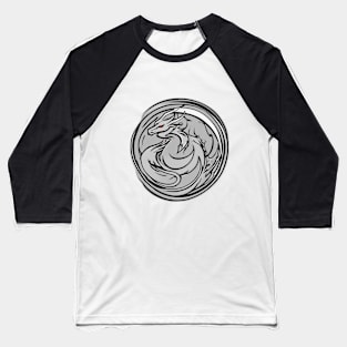 Dragon Grey Shadow Silhouette Anime Style Collection No. 453 Baseball T-Shirt